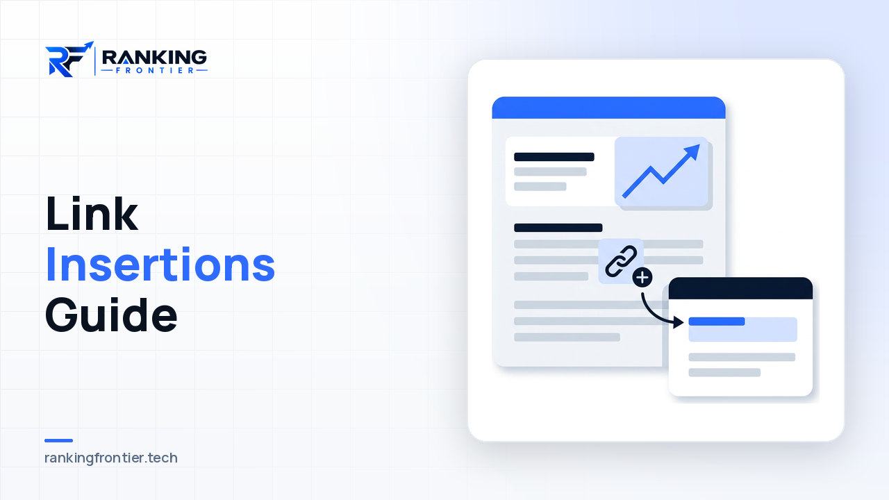 Illustration of a link being inserted into an existing article with traffic that connects to another website, representing link insertions